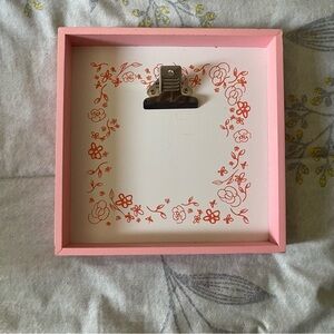 Pink and White Floral Clipboard Frame